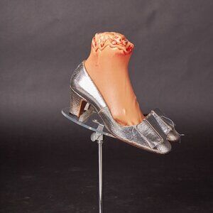 1960s Sliver Faux Skin Mod Pumps Heels Shoes